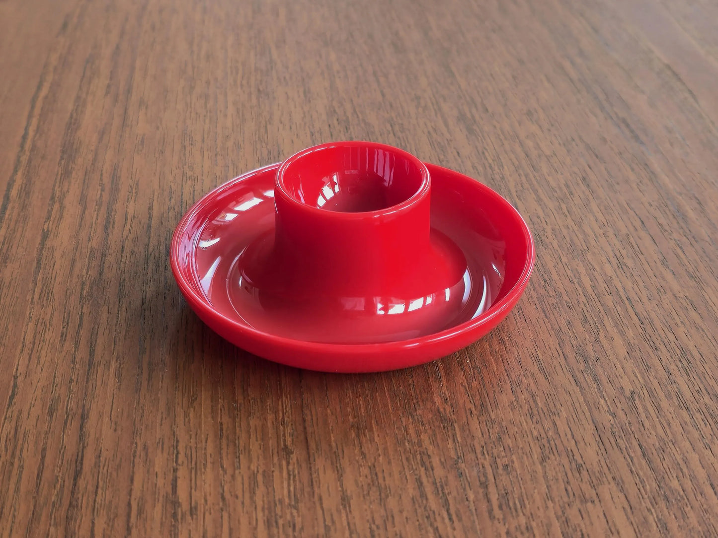 Vintage 1970s GUZZINI Red Plastic Egg Cup • Italian Space Age Design Kitchenware.