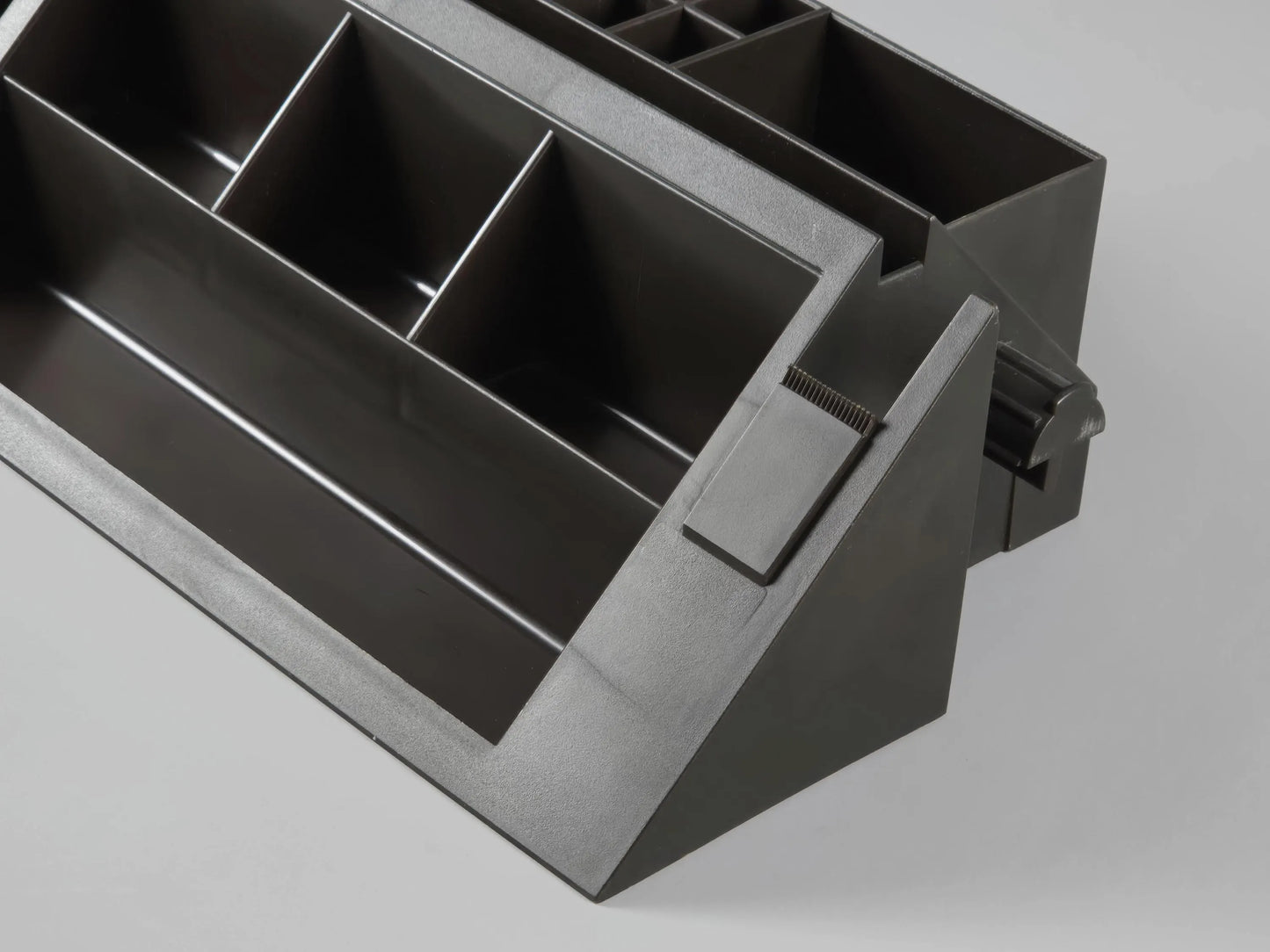 Vintage 1970s Industrial Brown Plastic Desk Caddy – Modular Organizer with Sliding Tray, West Germany.