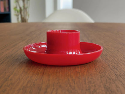 Vintage 1970s GUZZINI Red Plastic Egg Cup • Italian Space Age Design Kitchenware.