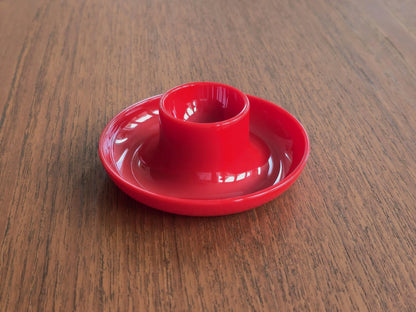 Vintage 1970s GUZZINI Red Plastic Egg Cup • Italian Space Age Design Kitchenware.