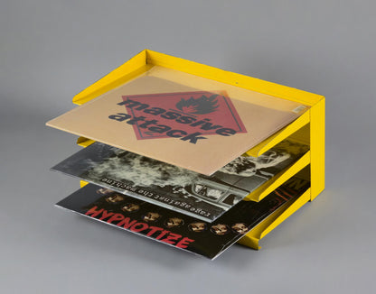 Vintage 1960s Yellow Steel Sorting Station & Desk Organizer